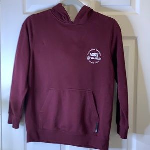 Vans hoodie. Size Medium 10-12 youth. Maroon color